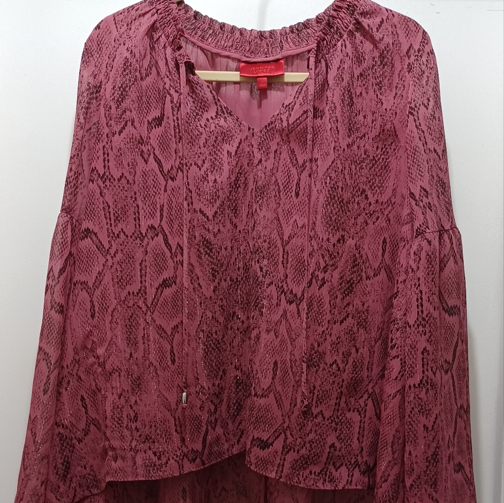 COPY - L Pink Snake Print Top by JLO